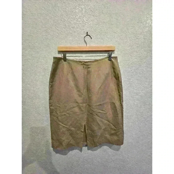 Tahari ASL Classics Beige Rayon Linen Blend Career Pencil Skirt Size 10 - Picture 5 of 5